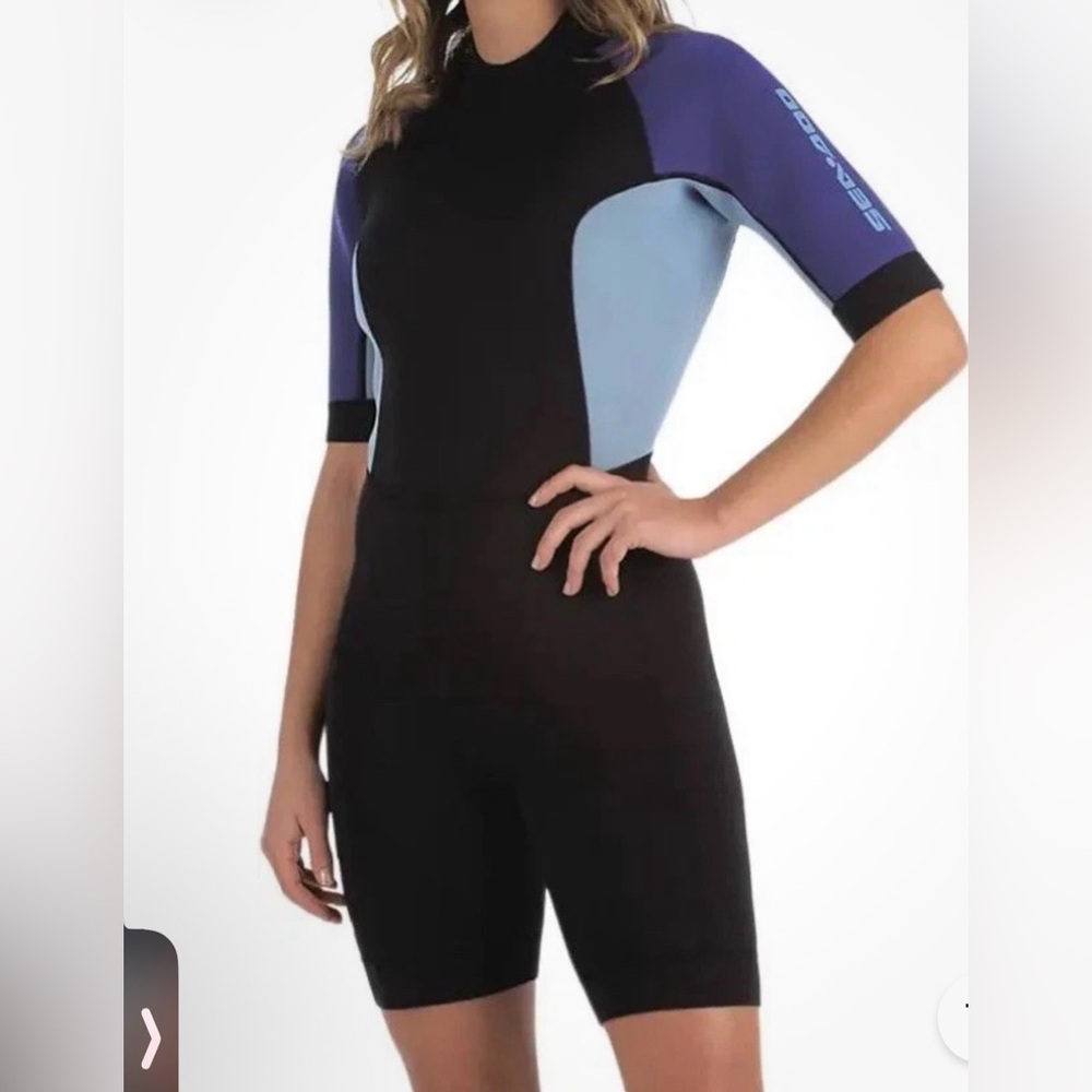 Sea-Doo Ladies Exotic Shorty Wetsuit 3mm Medium Deep Purple Women’s Surf Gear